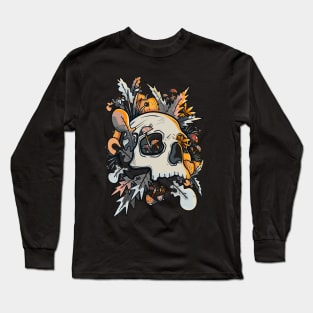 Mushrooms and the skull Long Sleeve T-Shirt